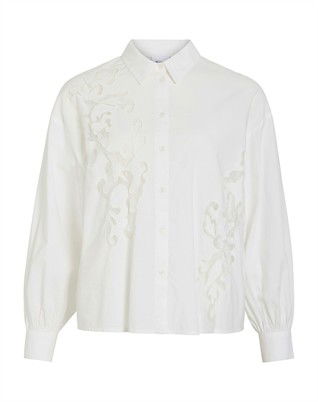 VIKima L/S Lace Skjorte - Snow White 